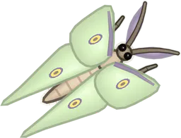 Luna Moth, Actias luna, as drawn in buggs.io